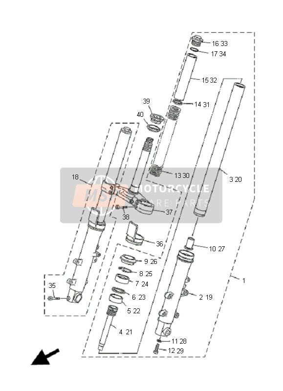 4B5231700000, Cylindre De Fourche, Yamaha, 0